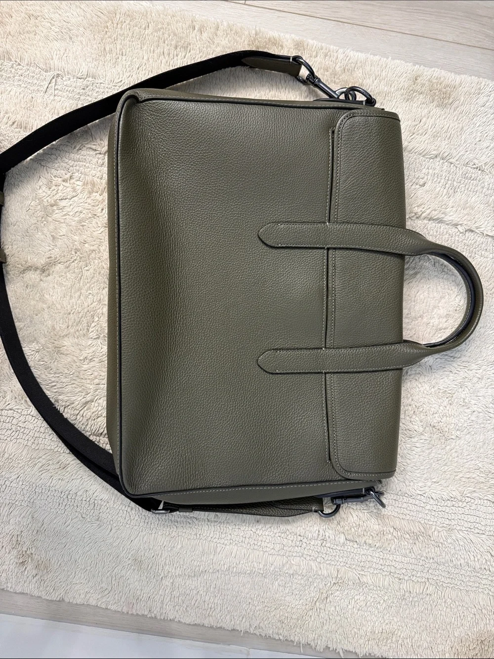 Coach Olive Pebbled Leather Laptop Briefcase